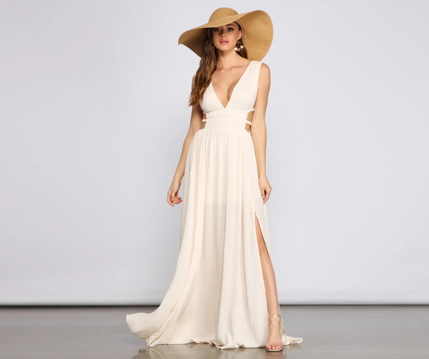Elevate your style with fashionable women’s clothing   Style Icon Gauze Cutout Maxi Dress
