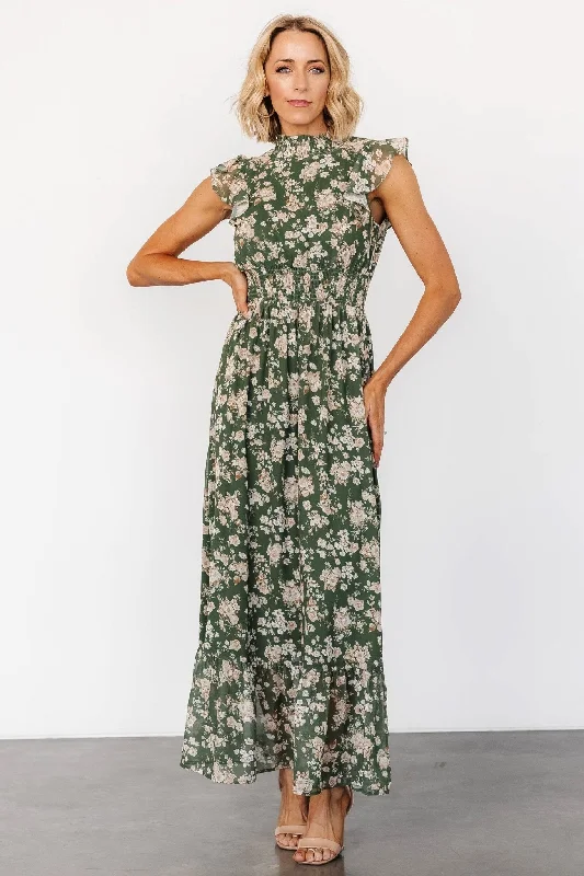 Clothing that’s as bold as you are   Kearny Ruffle Maxi Dress | Olive Floral