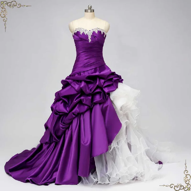 Elegant casual clothing for modern women   Gothic Purple Ball Gown Wedding with Ruffles | CONSTANCE