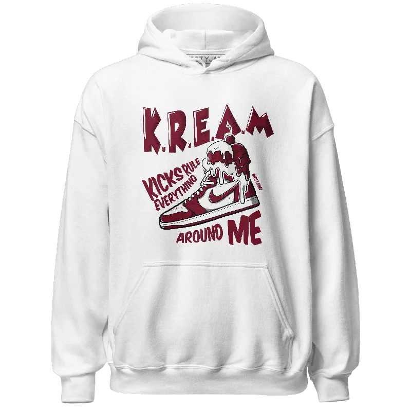 NastyJamz High White Team Red 1s Hoodie Match Kream Sneaker