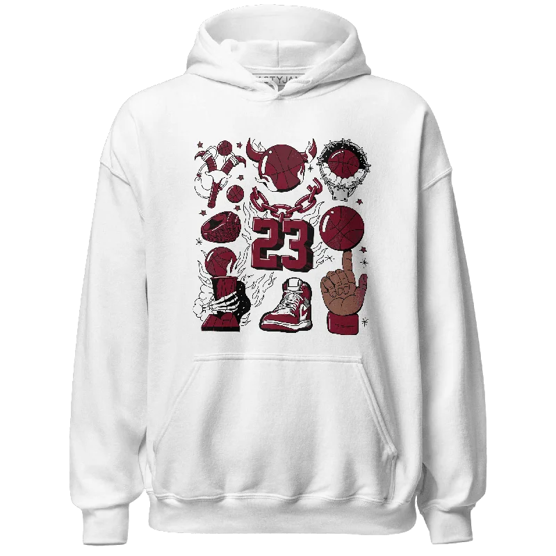 NastyJamz High White Team Red 1s Hoodie Match Neclaces Number 23