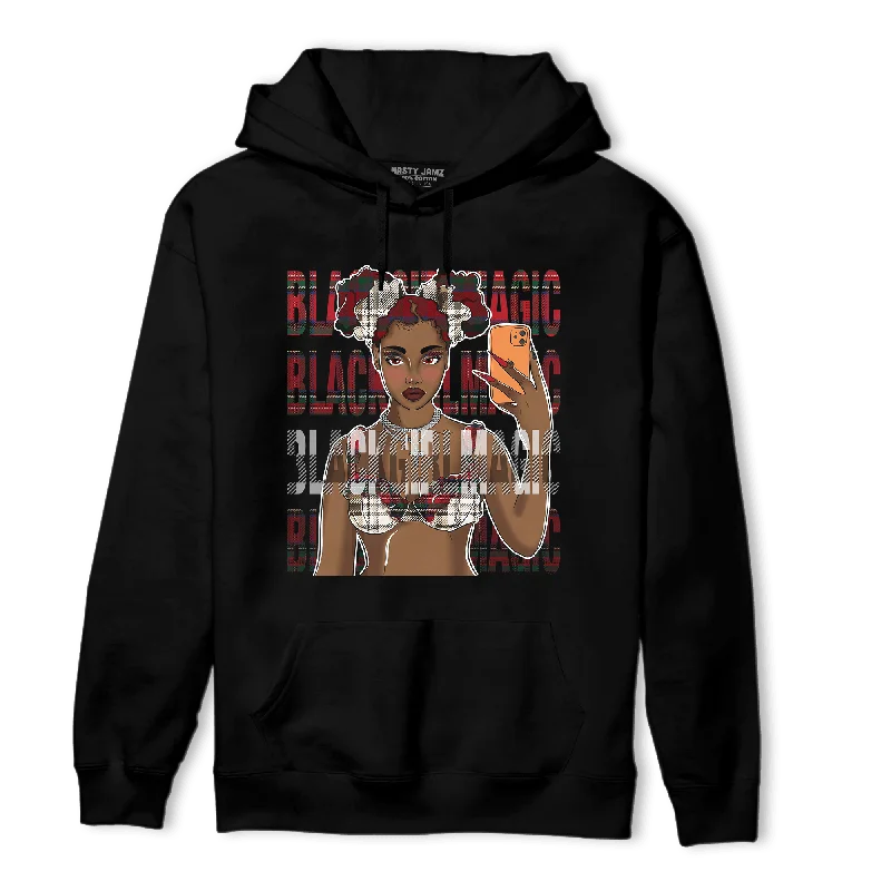 NastyJamz Plaid 5s Hoodie Match Black Magic Girl Selfie