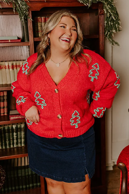 Oh Christmas Tree Knit Cardigan Curves