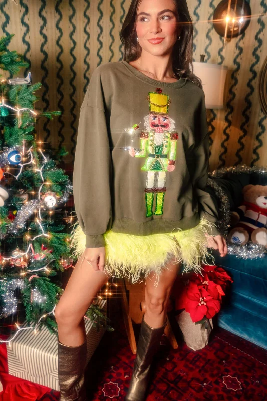 Olive Green Martini Server Nutcracker Sweatshirt