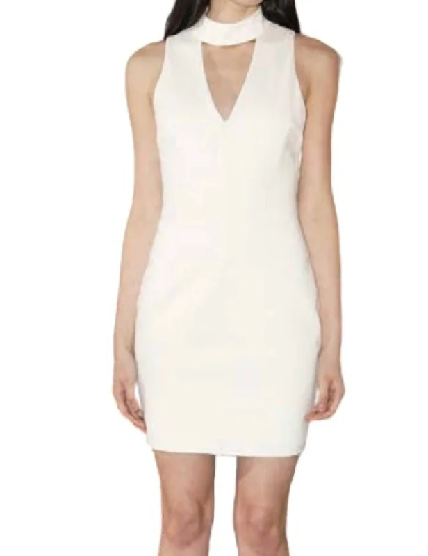 Nicole Keyhole Bodycon Dress In White