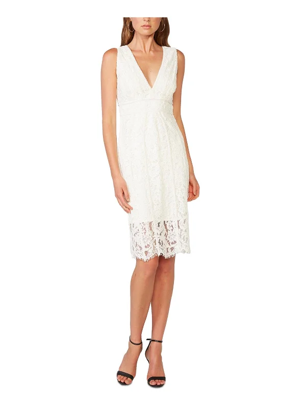 Womens Midi Lace Bodycon Dress