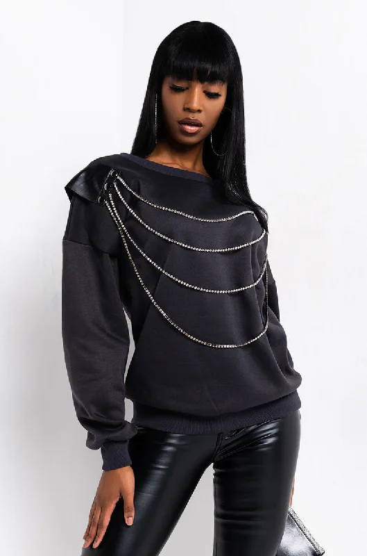 ARLO CHAIN DETAIL SWEATSHIRT