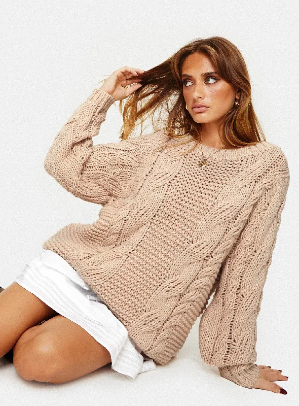 Ellison Cable Knit Sweater Beige