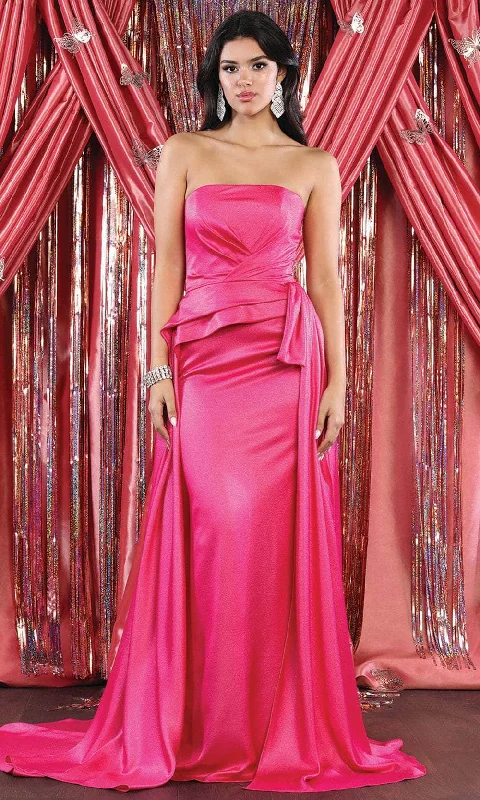 Sleek and sophisticated fashion for modern women May Queen MQ1983 - Strapless Fitted Overlay Evening Dress Sleek and sophisticated fashion for modern women May Queen MQ1983 - Strapless Fitted Overlay Evening Dress