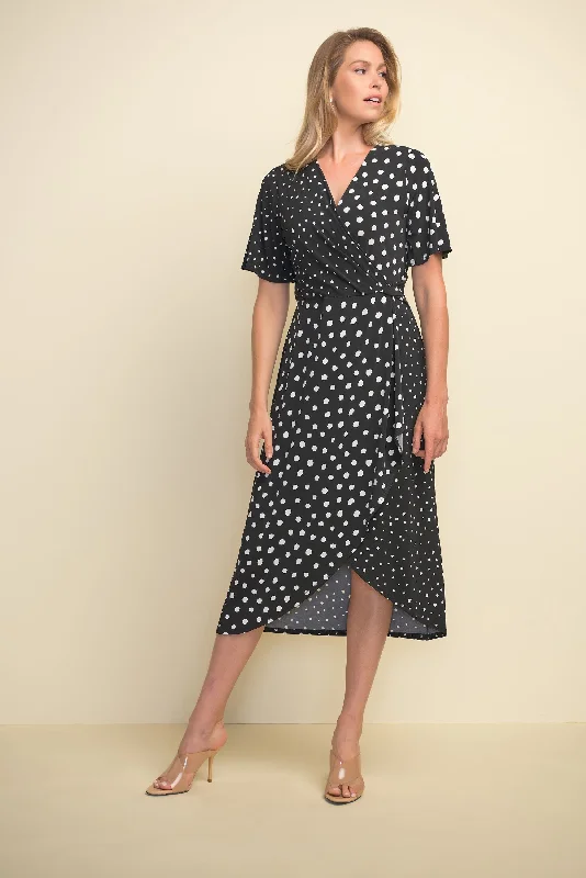 Versatile fashion options for every occasion   Joseph Ribkoff Wrap Front Polka Dot Dress
