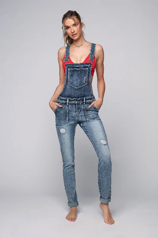 Stylish women’s clothing designed for comfort   ALICE - Denim Skinny Overall - Snow Wash