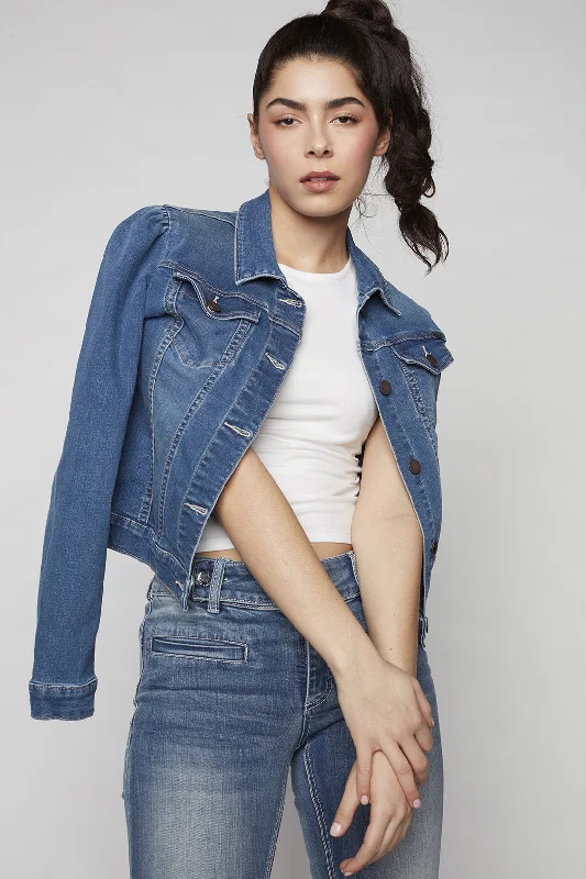 Cozy women’s clothing for the colder months FARRAH - Ladies Denim Trucker Jacket - Medium Blue Wash Cozy women’s clothing for the colder months FARRAH - Ladies Denim Trucker Jacket - Medium Blue Wash