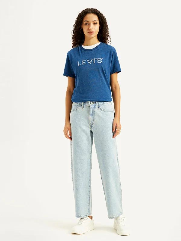 Affordable stylish women’s fashion collection   Women's High Rise 94 Baggy Fit Light Blue Jeans